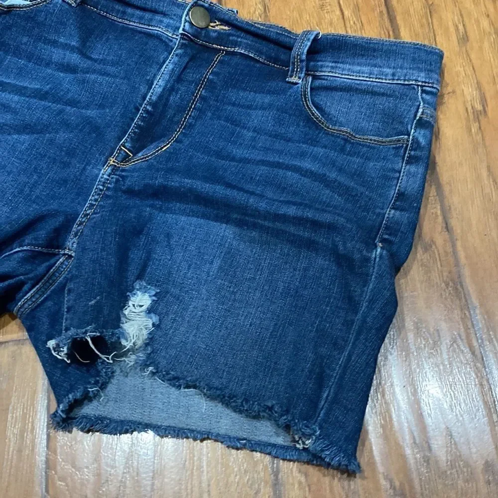 Forever 21 Plus Distressed Stretch Denim Shorts Cut offs